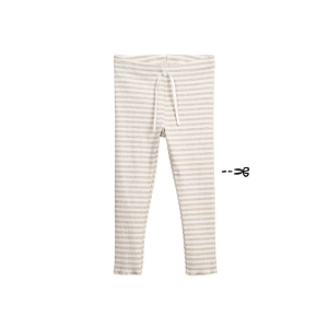 Легинсы в рубчик Play Up "Rib Gres", кремовая полоска